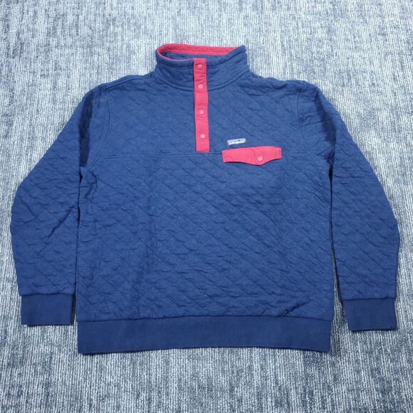 Patagonia Men's Synchilla Snap-T Fleece Pullover Quilted Sweater Size L Blue - Picture 1 of 11